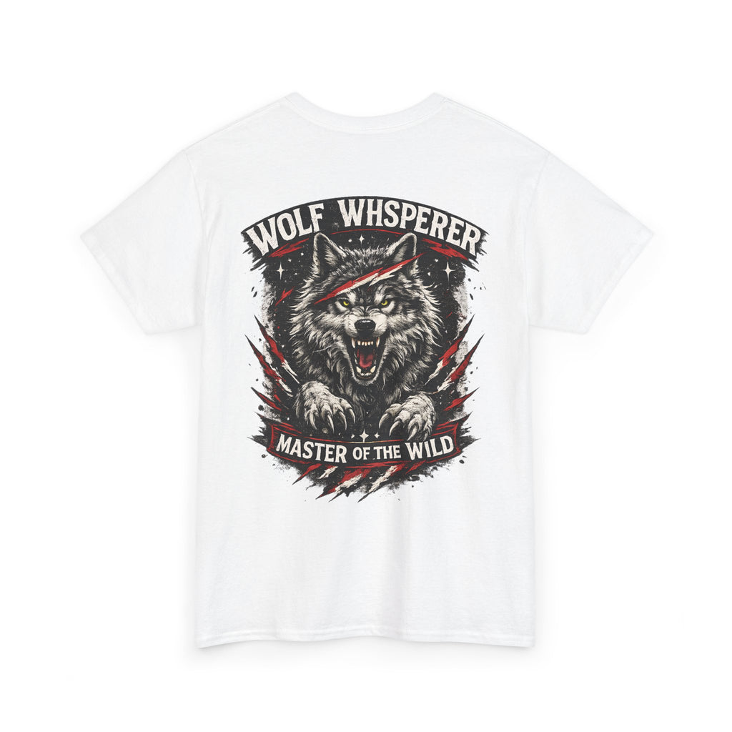Wolf Whisperer Biker Shirt  Wolf Graphic T Shirt, Alpha Wolf Back Print Tee, Outdoor Biker Gift for Him