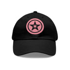 Star Patch Dad Hat  Leather Round Patch Baseball Cap