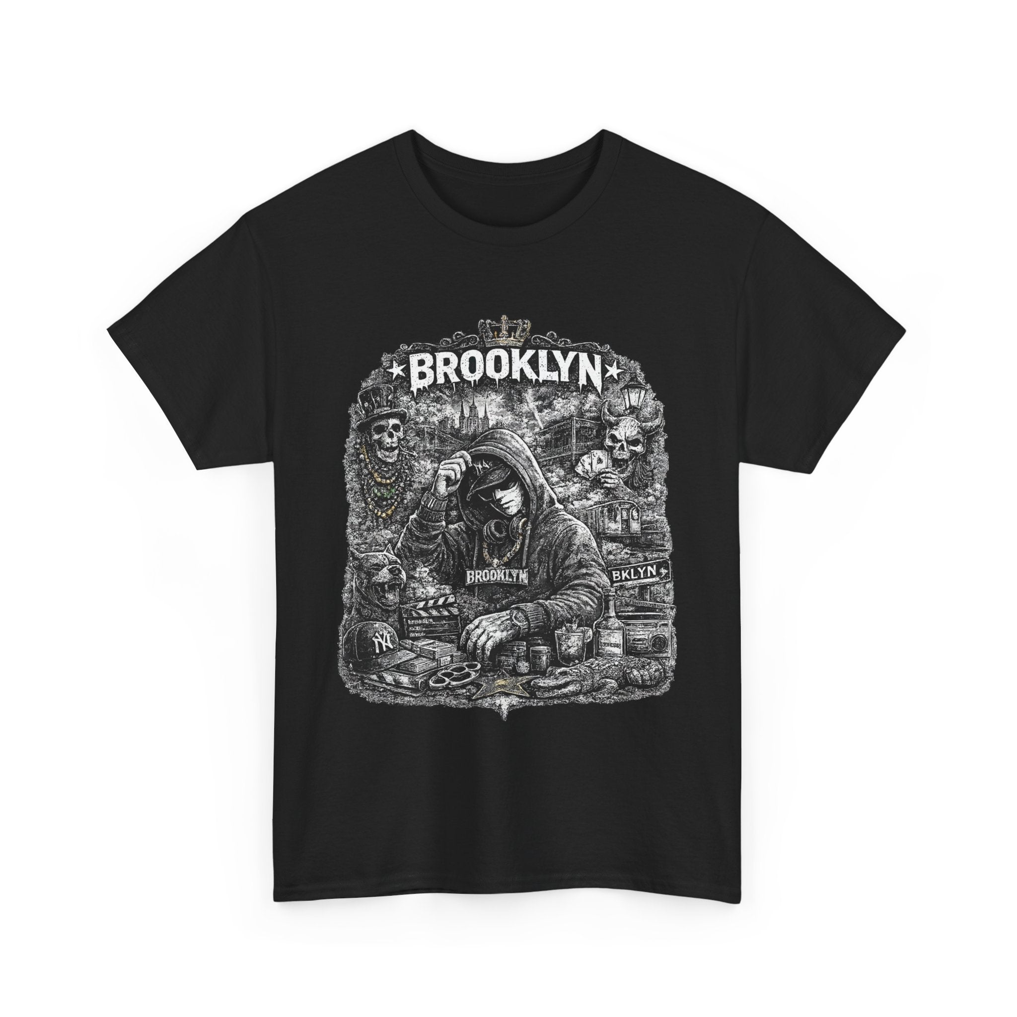 Brooklyn T Shirt Streetwear Graphic Tee, Urban NYC Shirt Black, Dark Hip Hop Style Unisex Gift