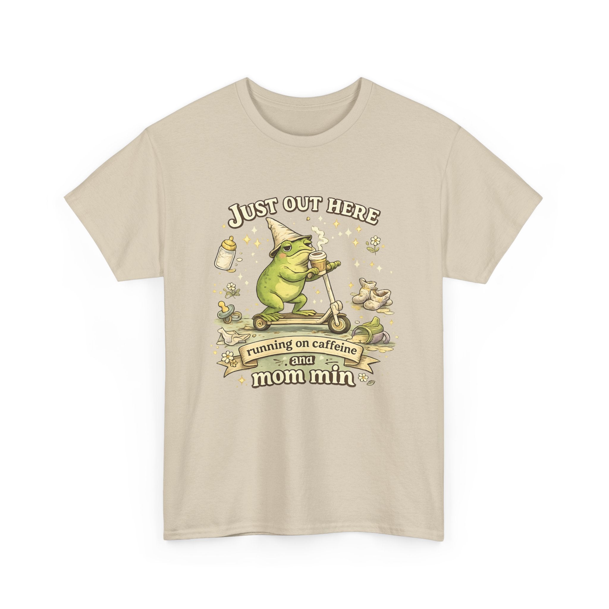 Running on Caffeine and Mom Min Shirt Funny Mom Frog T Shirt Coffee Lover Mom Tee