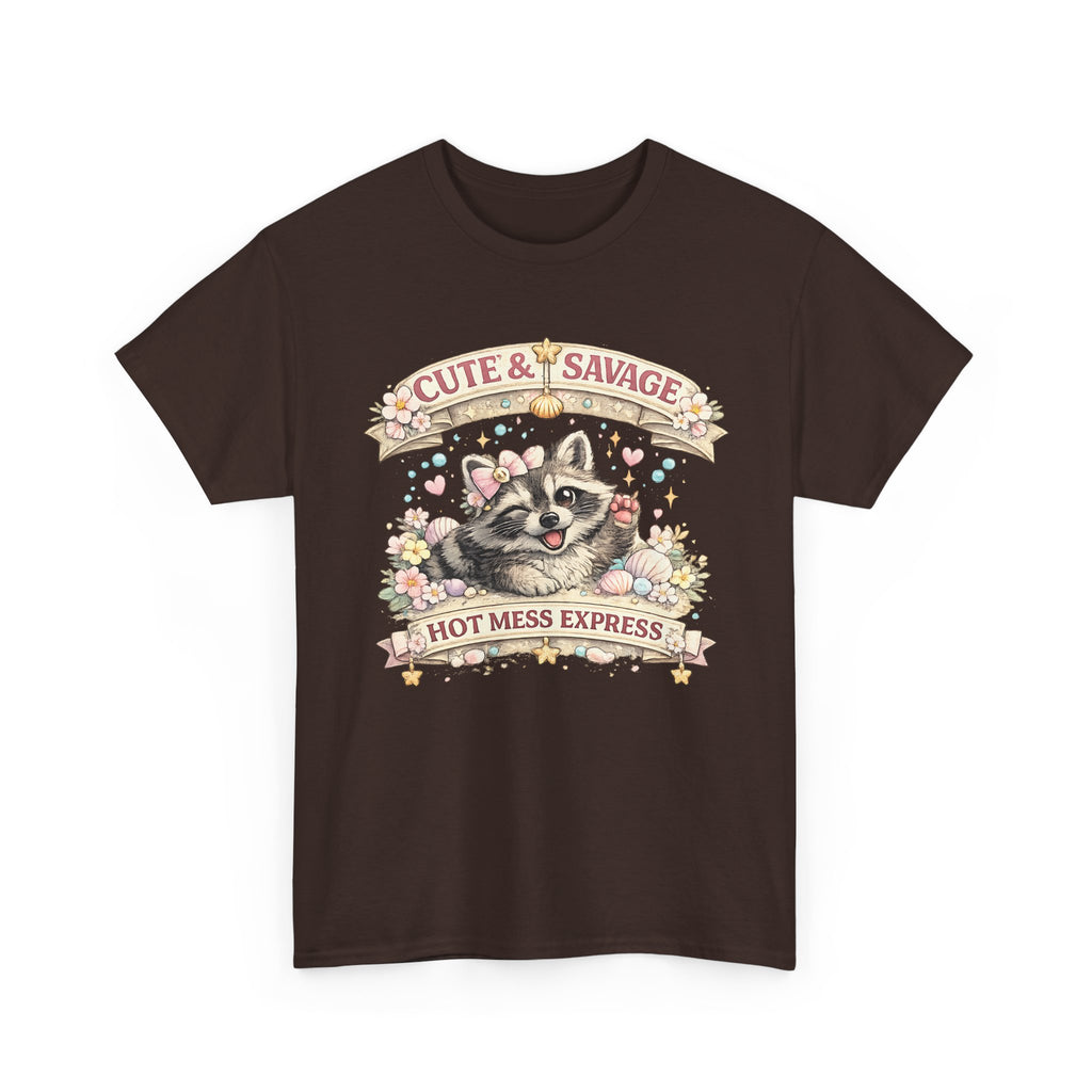 Cute and Savage Raccoon Shirt  Funny Cute Raccoon T Shirt, Hot Mess Express Tee, Animal Lover Gift