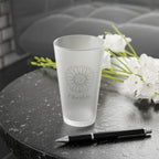 Personalized Sunflower Pint Glass  Custom Name Frosted Beer Glass  Floral Gift for Her, Birthday Gift, Bridesmaid Gift Idea