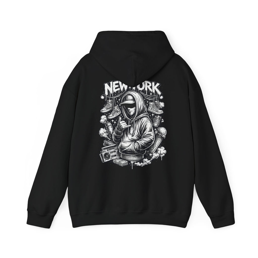 Hoodie New York Streetwear Graphic Hoodie Rooftop Graffiti DJ Design
