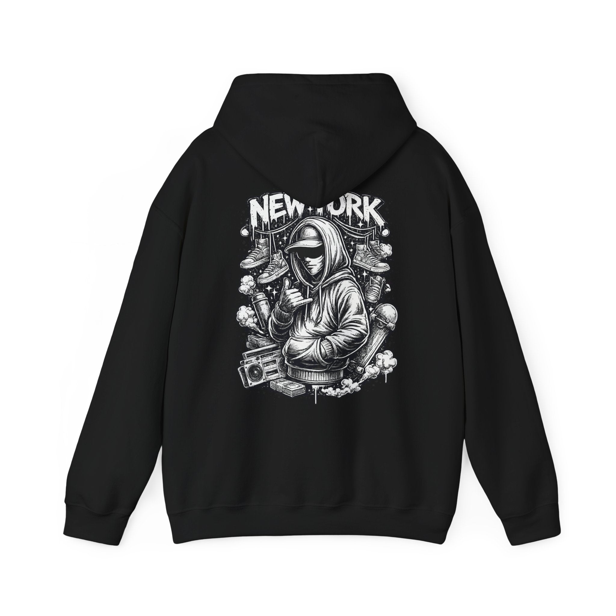Hoodie New York Streetwear Graphic Hoodie Rooftop Graffiti DJ Design