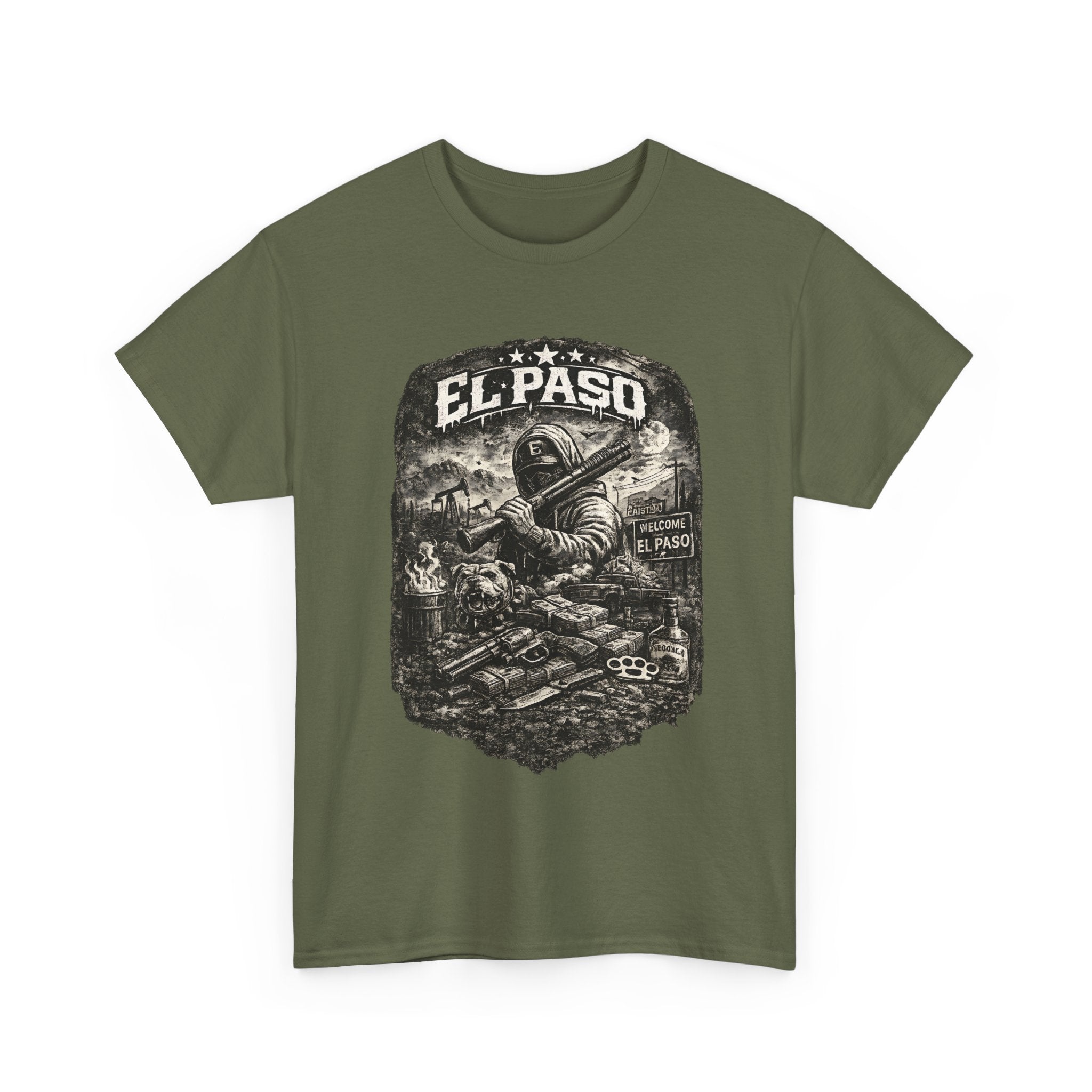 El Paso Texas T Shirt Streetwear Graphic Tee, Dark Urban Border City Shirt, Unisex Western Style