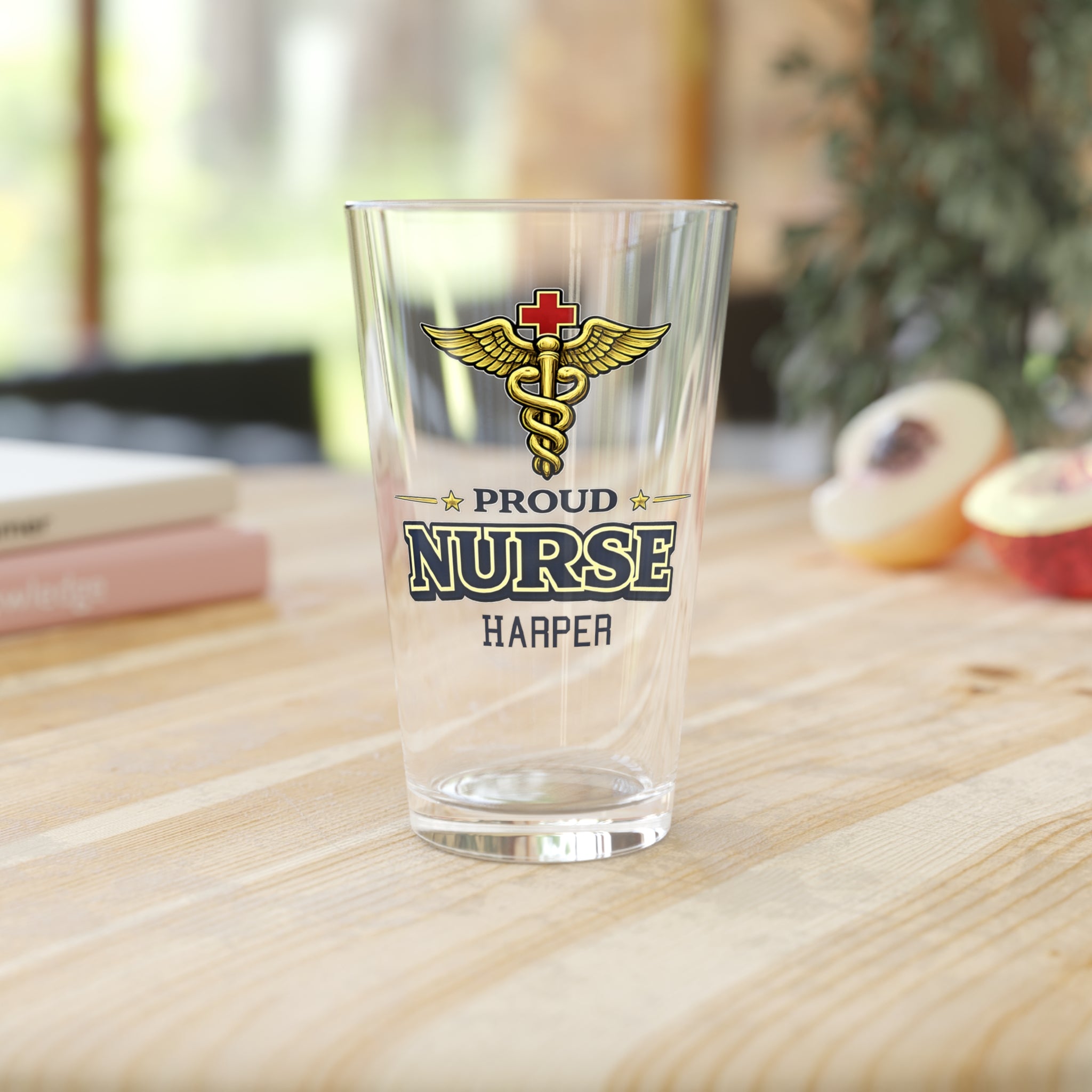 Personalized Nurse Pint Glass | Proud Nurse Gift with Name | RN Graduation Gift | Custom Nurse Beer Glass 16oz