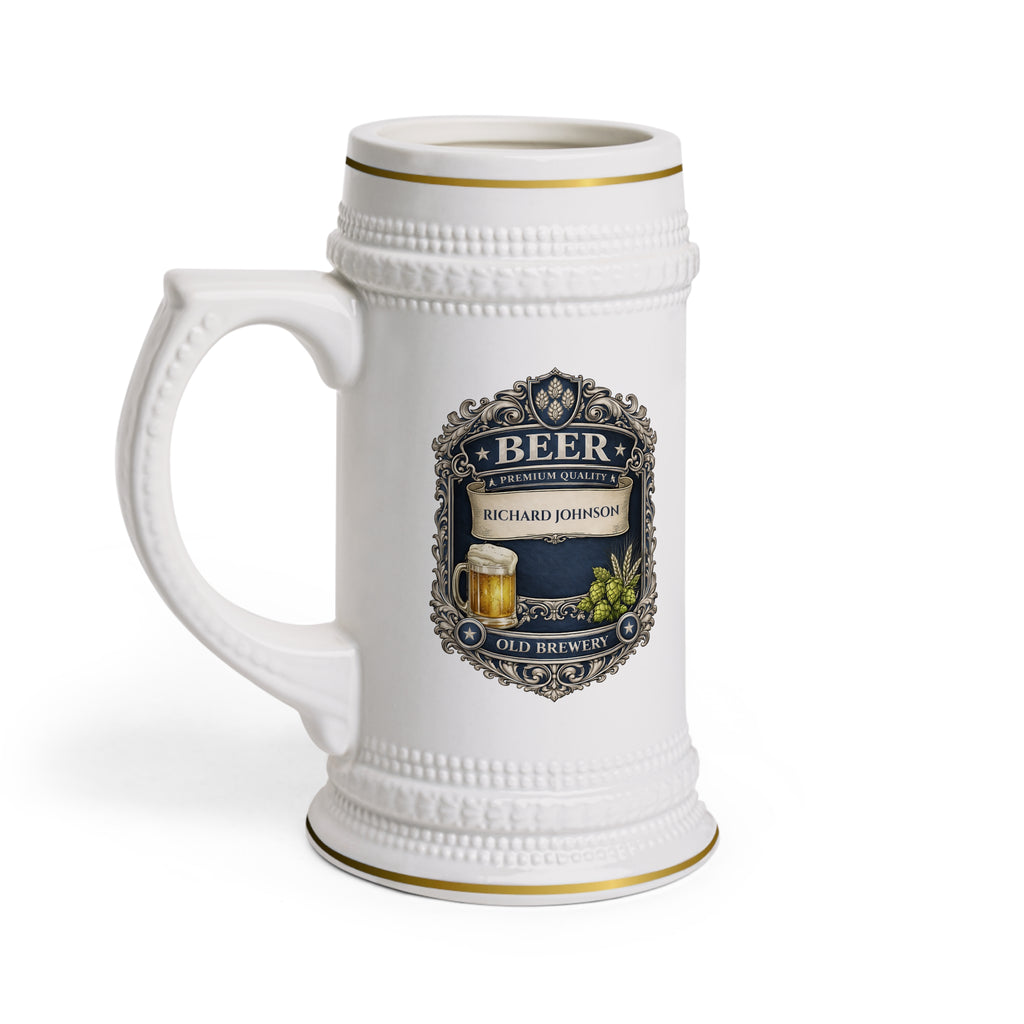 Personalized 22oz Beer Stein Custom Name Vintage Brewery Mug Gift