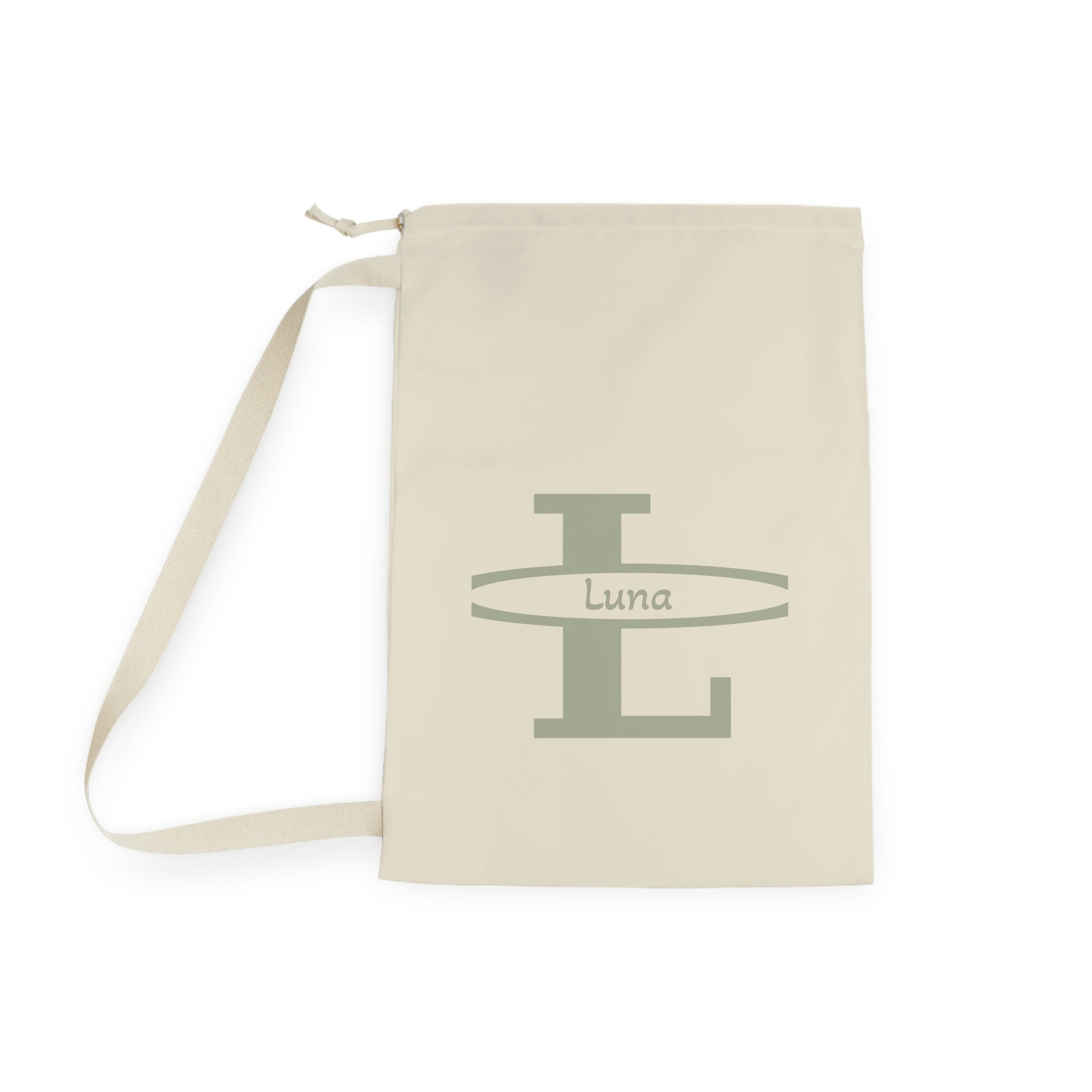 Monogram L with Name Laundry Bag | Personalized Initial Canvas Laundry Bag