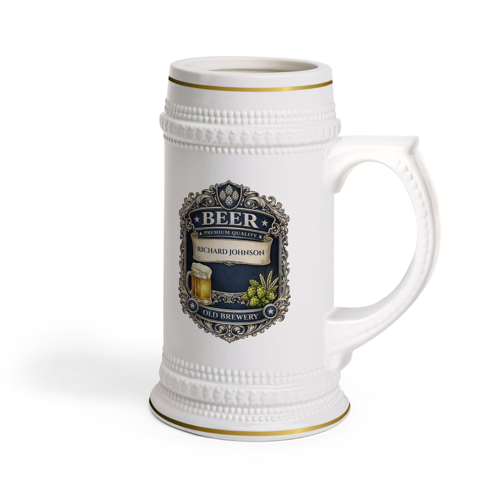 Personalized 22oz Beer Stein Custom Name Vintage Brewery Mug Gift