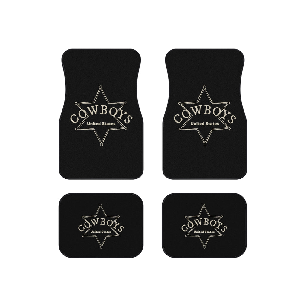 4 Piece Universal Cowboys Car Floor Mats Set Western Country Auto Interior Accessories