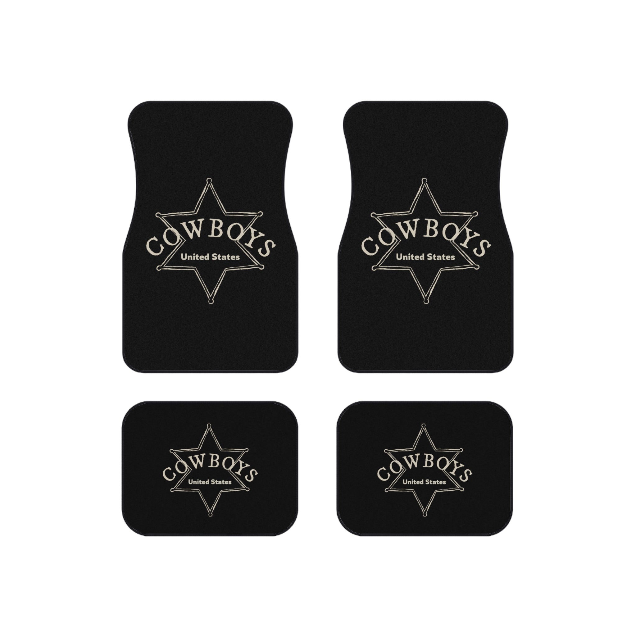 4 Piece Universal Cowboys Car Floor Mats Set Western Country Auto Interior Accessories