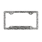 Floral License Plate Frame Black White Metal Car Frame Elegant Design