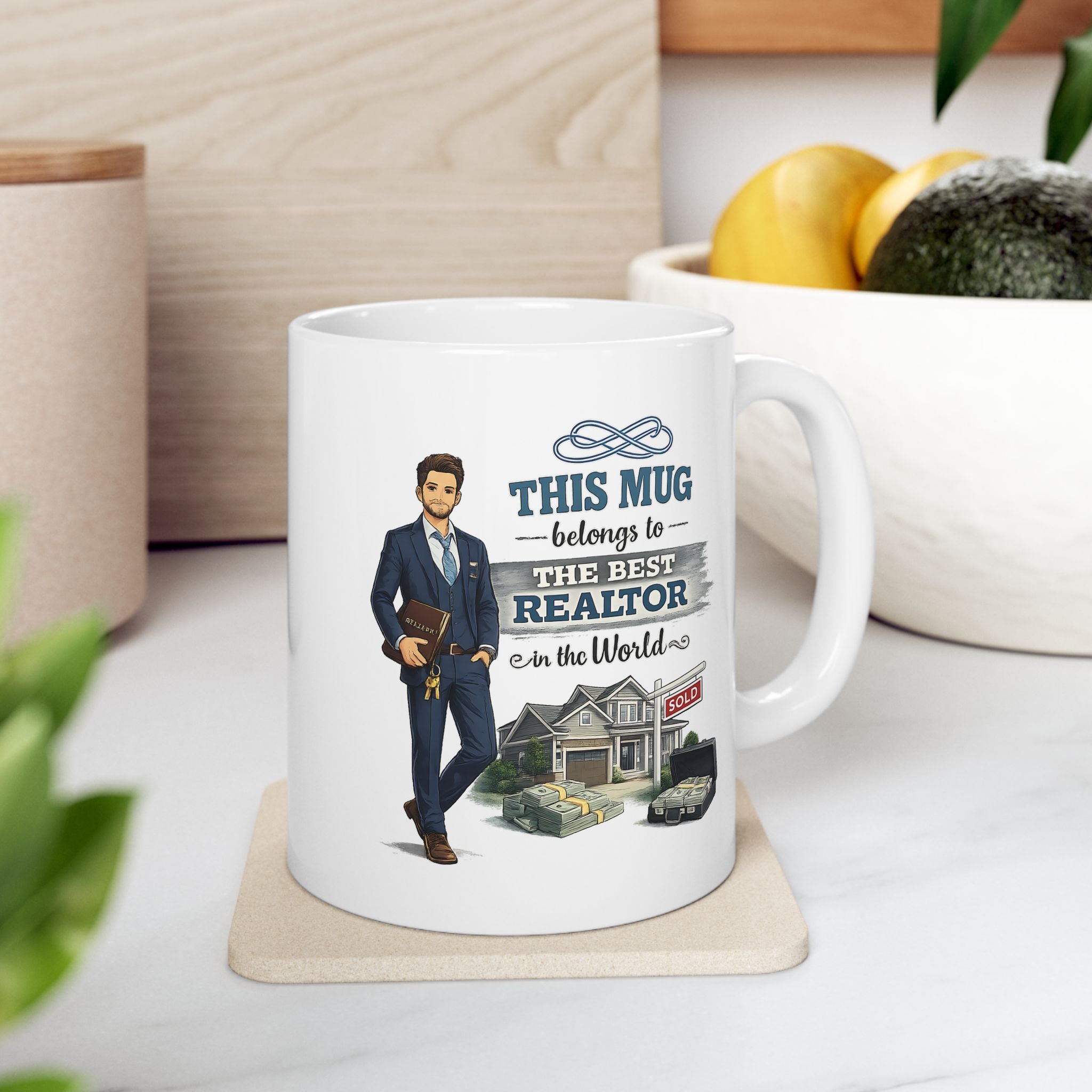 Best Realtor Mug This Mug Belongs To The Best Realtor in the World, Real Estate Agent Coffee Mug Gift