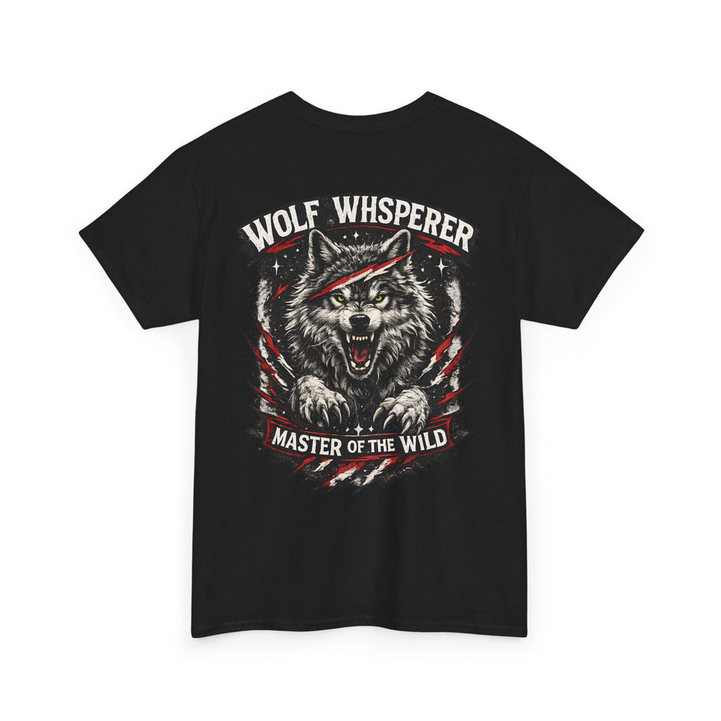Wolf Whisperer Biker Shirt  Wolf Graphic T Shirt, Alpha Wolf Back Print Tee, Outdoor Biker Gift for Him