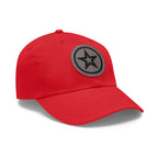 Star Patch Dad Hat  Leather Round Patch Baseball Cap