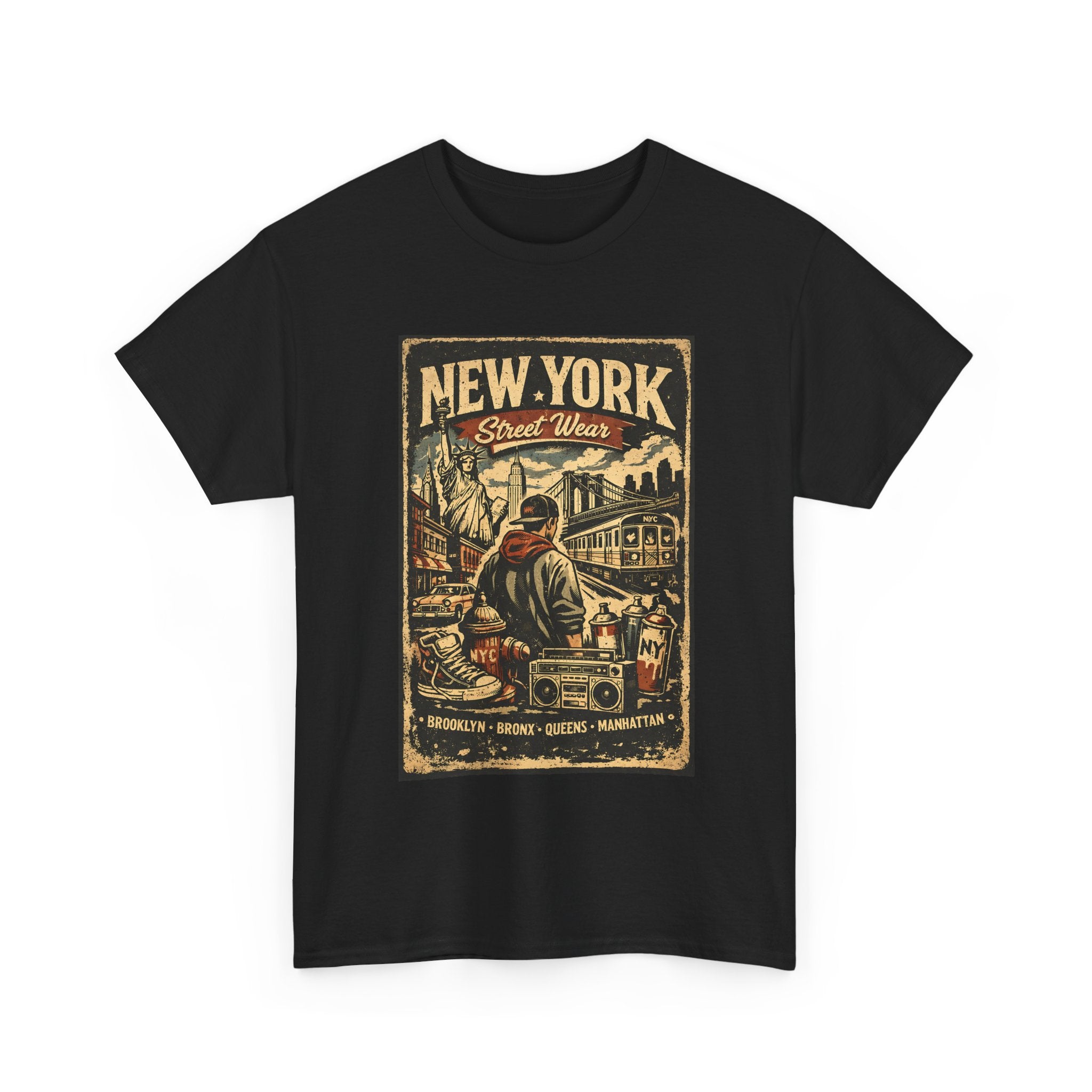 New York T Shirt Streetwear Graphic Tee, NYC Urban Vintage Shirt, Brooklyn Bronx Manhattan Unisex