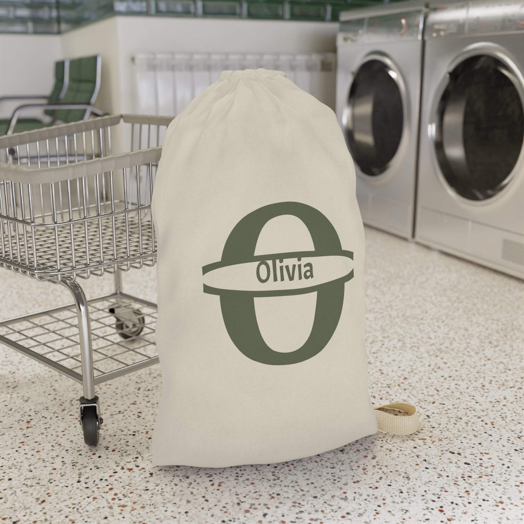 Personalized  Monogram Laundry Bag | Personalized Initial Canvas Laundry Bag
