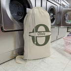 Personalized  Monogram Laundry Bag | Personalized Initial Canvas Laundry Bag