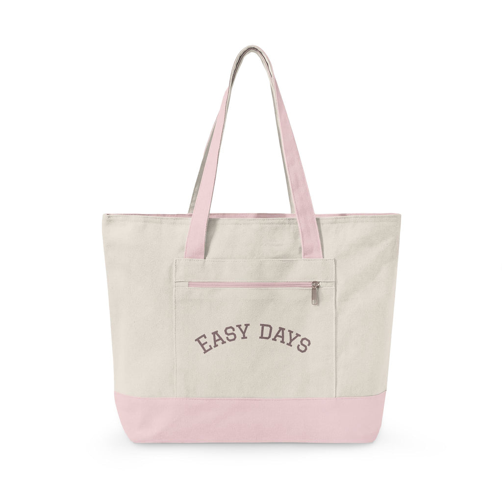 Easy Days canvas tote | Zippered canvas tote, front pocket