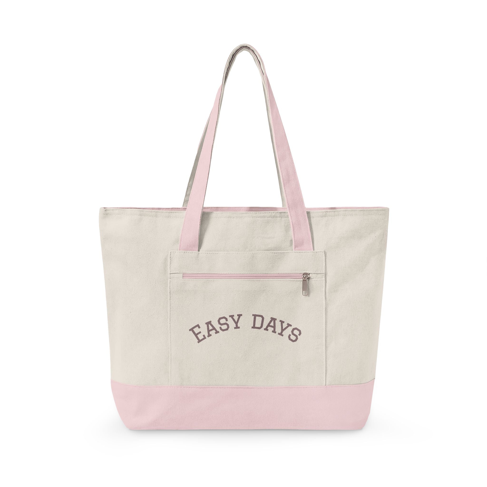 Easy Days canvas tote | Zippered canvas tote, front pocket