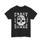 Crazy Gamer T Shirt Skull Gaming Tee Funny Gamer Shirt Video Game Gift for Gamers Streetwear Graphic Tee