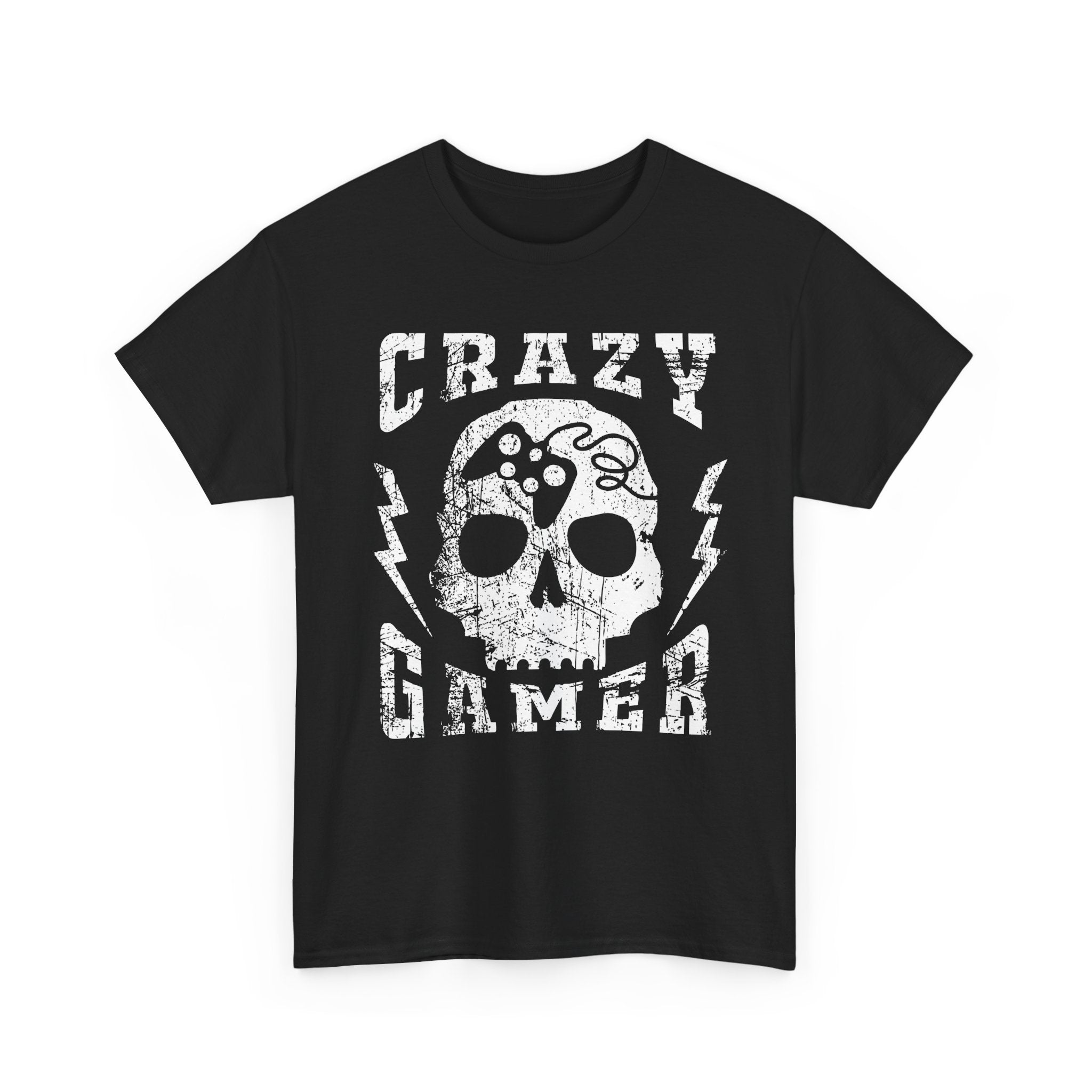 Crazy Gamer T Shirt Skull Gaming Tee Funny Gamer Shirt Video Game Gift for Gamers Streetwear Graphic Tee