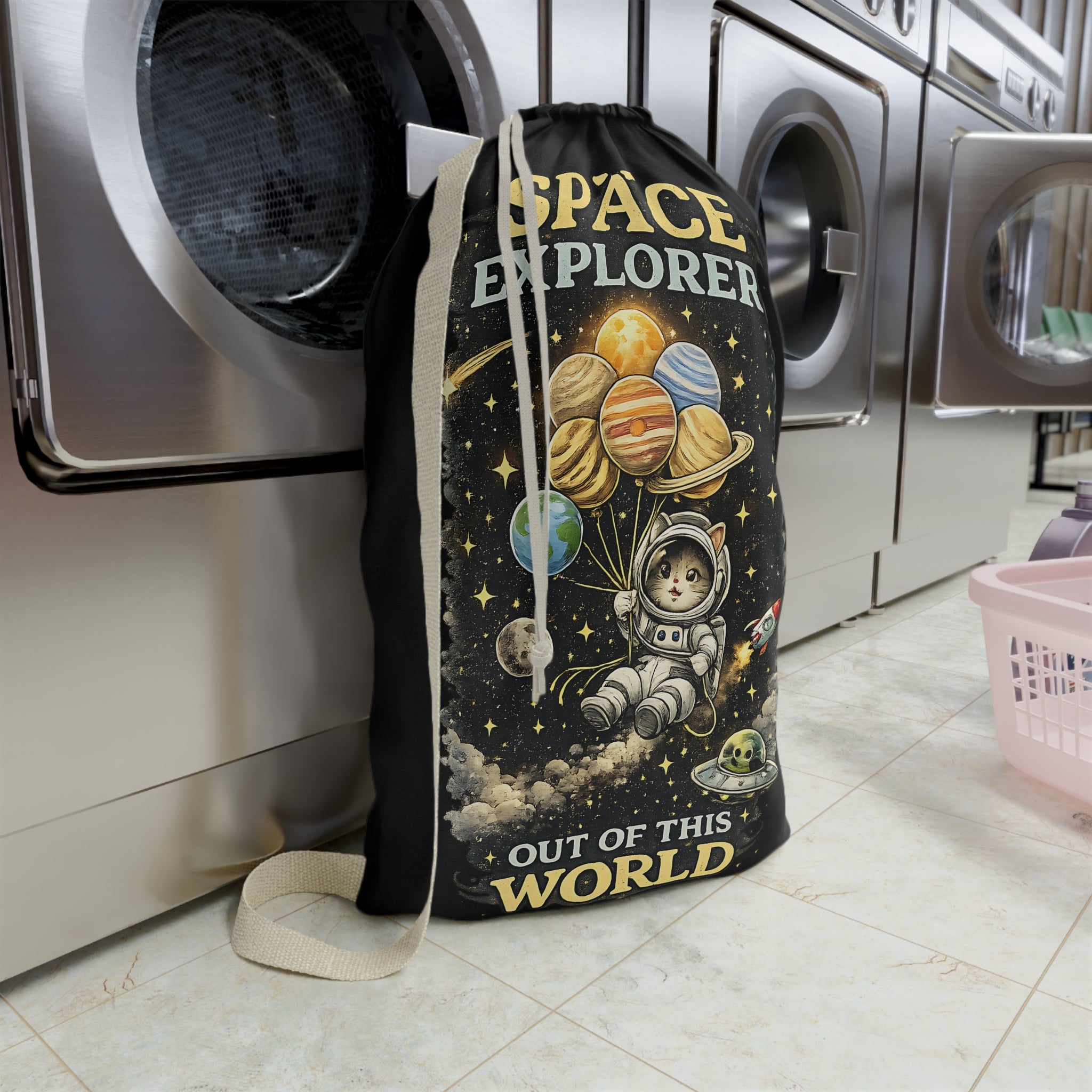 Space Explorer astronaut planets Laundry Bag | Out of This World celestial print