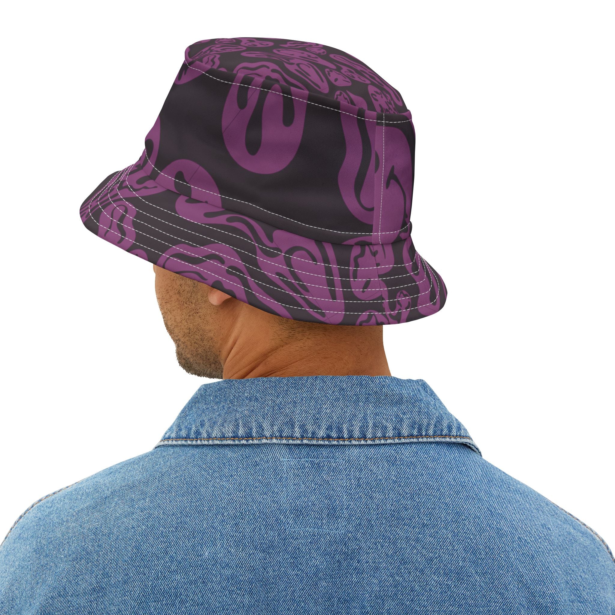 Purple Psychedelic Smile Bucket Hat