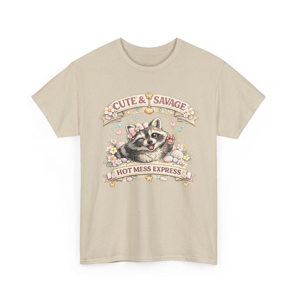 Cute and Savage Raccoon Shirt  Funny Cute Raccoon T Shirt, Hot Mess Express Tee, Animal Lover Gift
