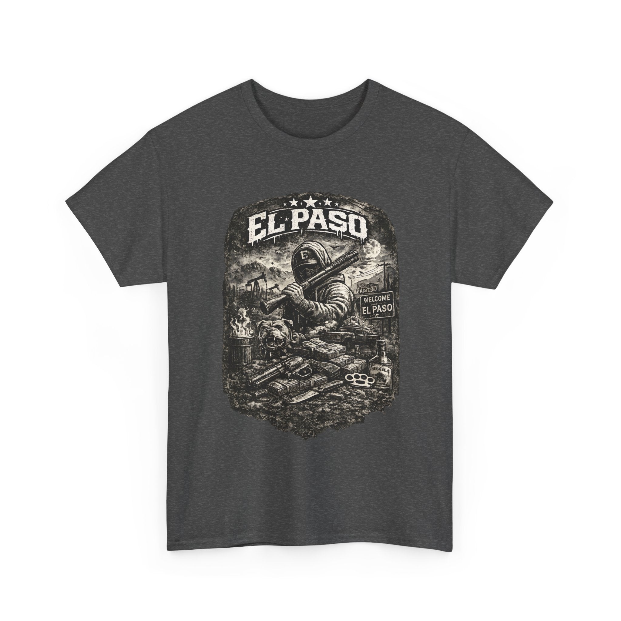 El Paso Texas T Shirt Streetwear Graphic Tee, Dark Urban Border City Shirt, Unisex Western Style