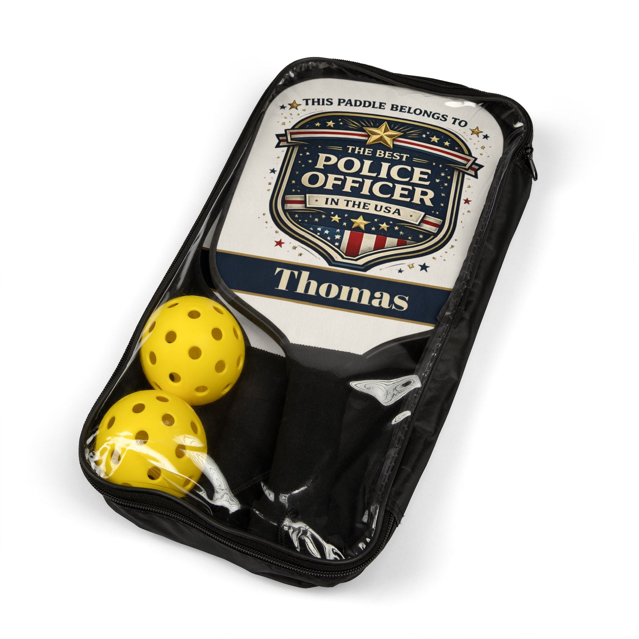 Personalized Police Officer Pickleball Paddle Set | Custom Law Enforcement Gift | Best Cop Gift USA