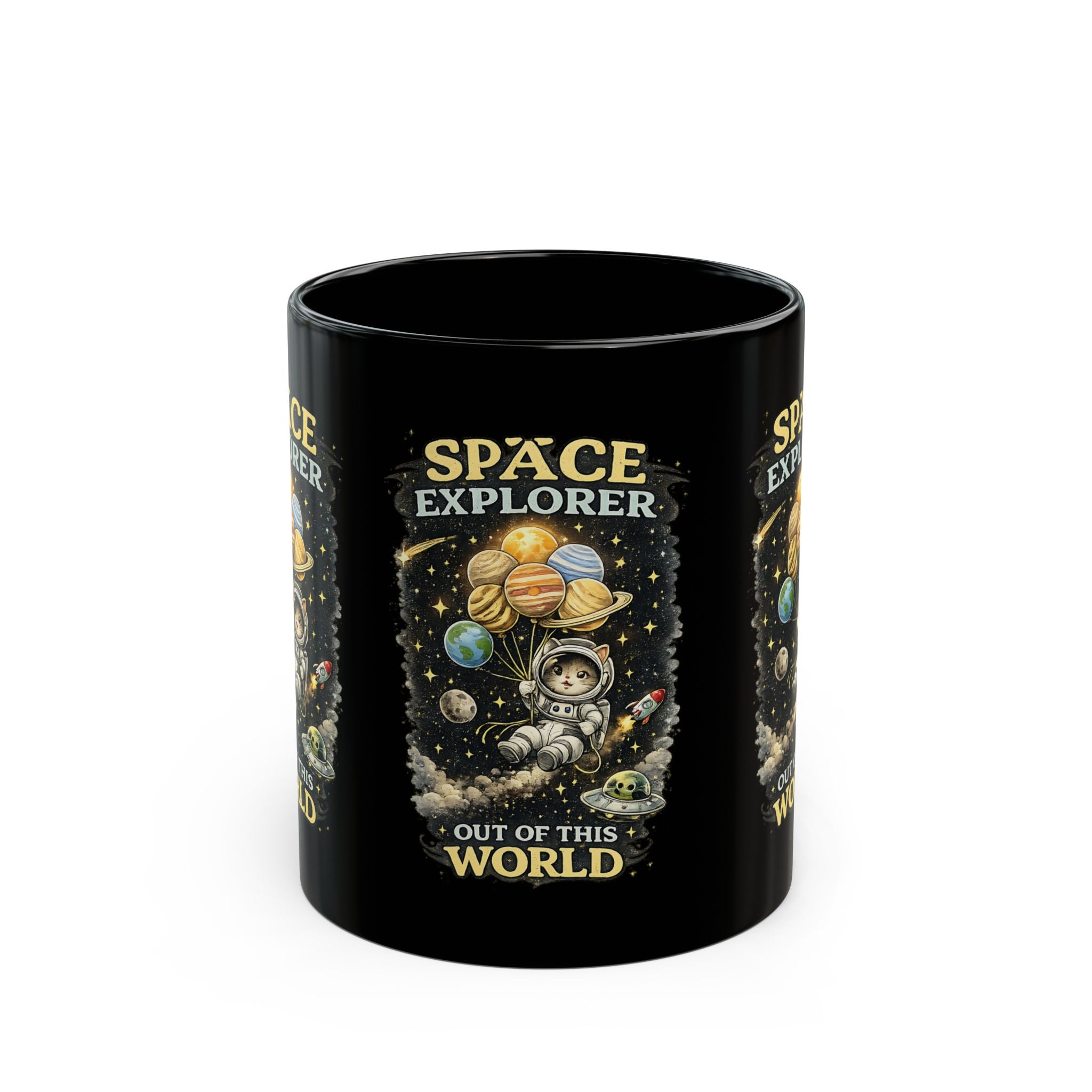 Space Explorer Cat Mug Cute Astronaut Kitty Coffee Cup Out of This World Gift