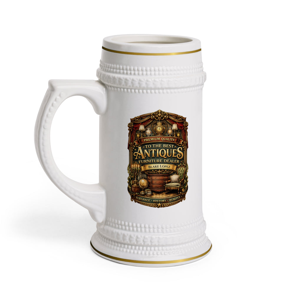 Personalized Antiques Dealer Beer Stein 22oz - Custom Name