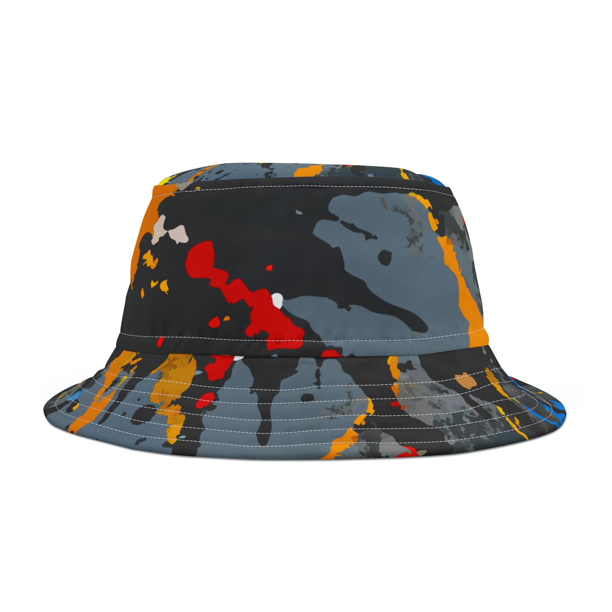 Paint Splatter Bucket Hat  Colorful Streetwear Sun Hat
