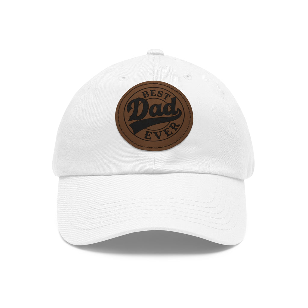 Best Dad Ever Leather Patch Dad Hat