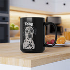 Personalized Pet Photo Mug  Custom Dog or Cat Picture Mug  Black Ceramic Coffee Cup 11oz 15oz  Pet Lover Gift