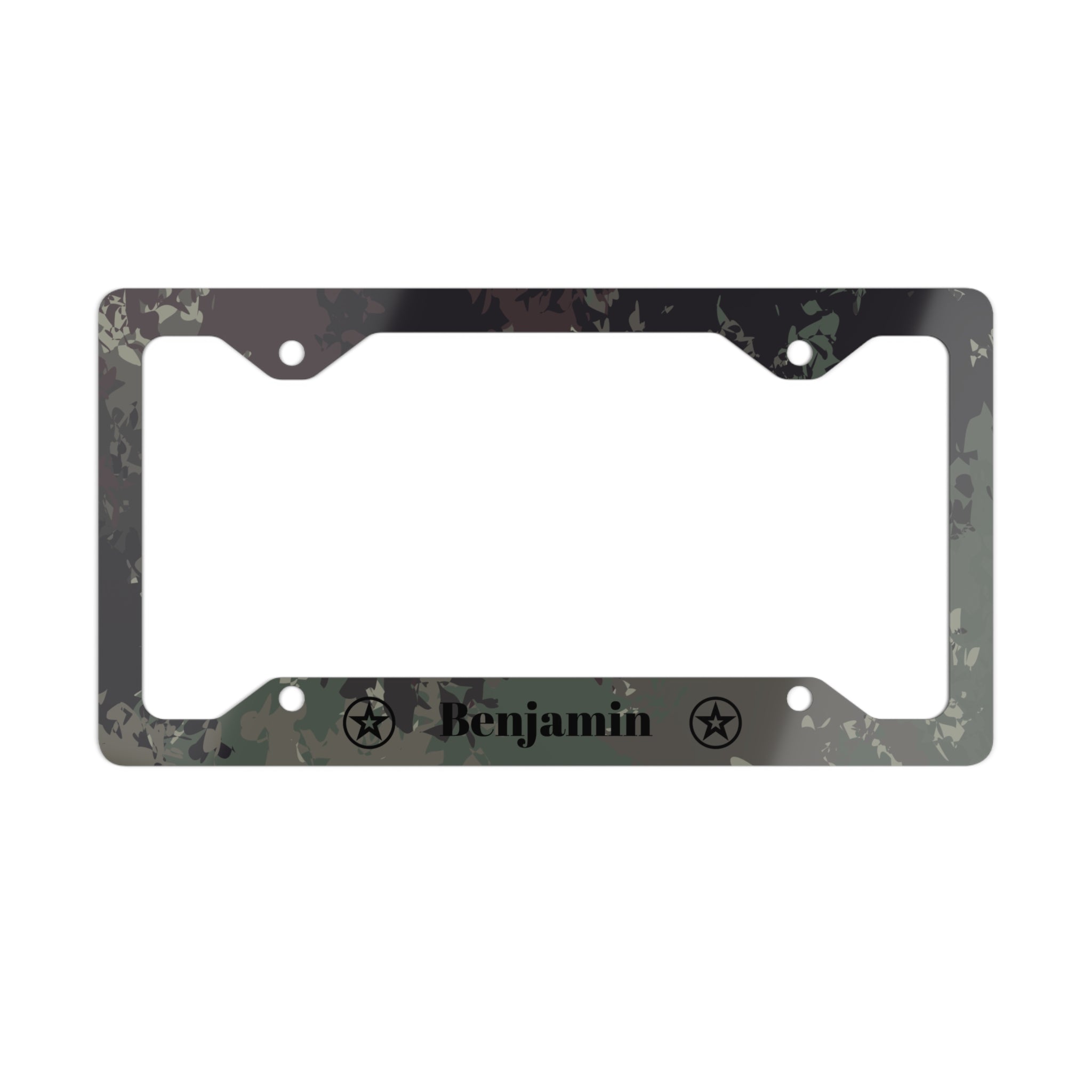 Personalized Camo License Plate Frame Custom Name Metal Car Tag Holder