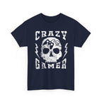 Crazy Gamer T Shirt Skull Gaming Tee Funny Gamer Shirt Video Game Gift for Gamers Streetwear Graphic Tee