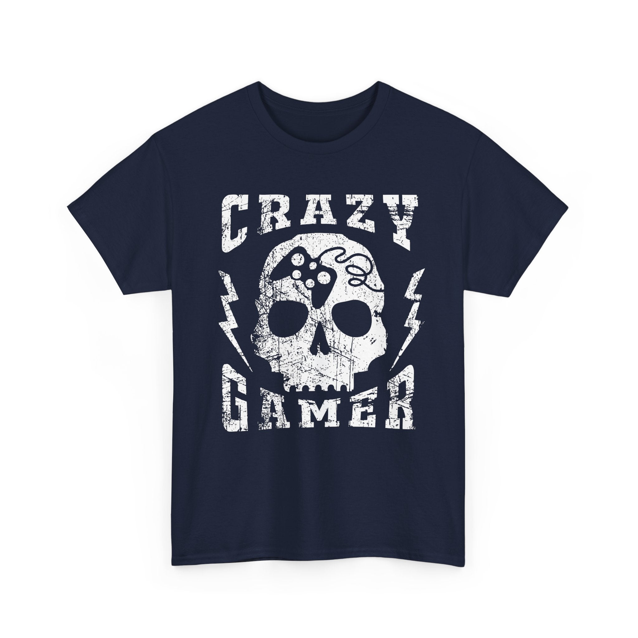 Crazy Gamer T Shirt Skull Gaming Tee Funny Gamer Shirt Video Game Gift for Gamers Streetwear Graphic Tee
