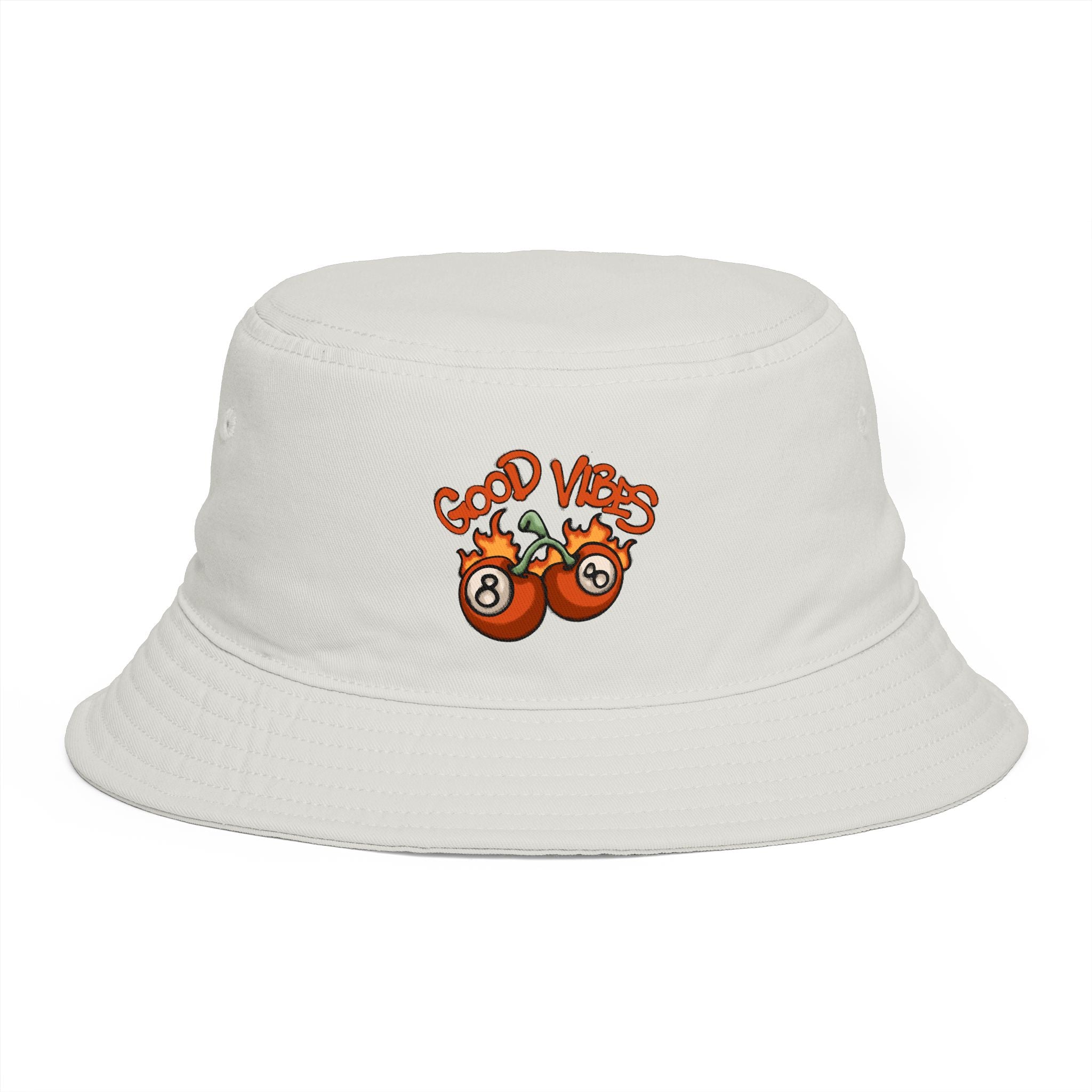 Good Vibes Orange Cartoon Bucket Hat