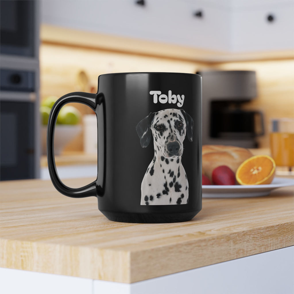 Personalized Pet Photo Mug  Custom Dog or Cat Picture Mug  Black Ceramic Coffee Cup 11oz 15oz  Pet Lover Gift