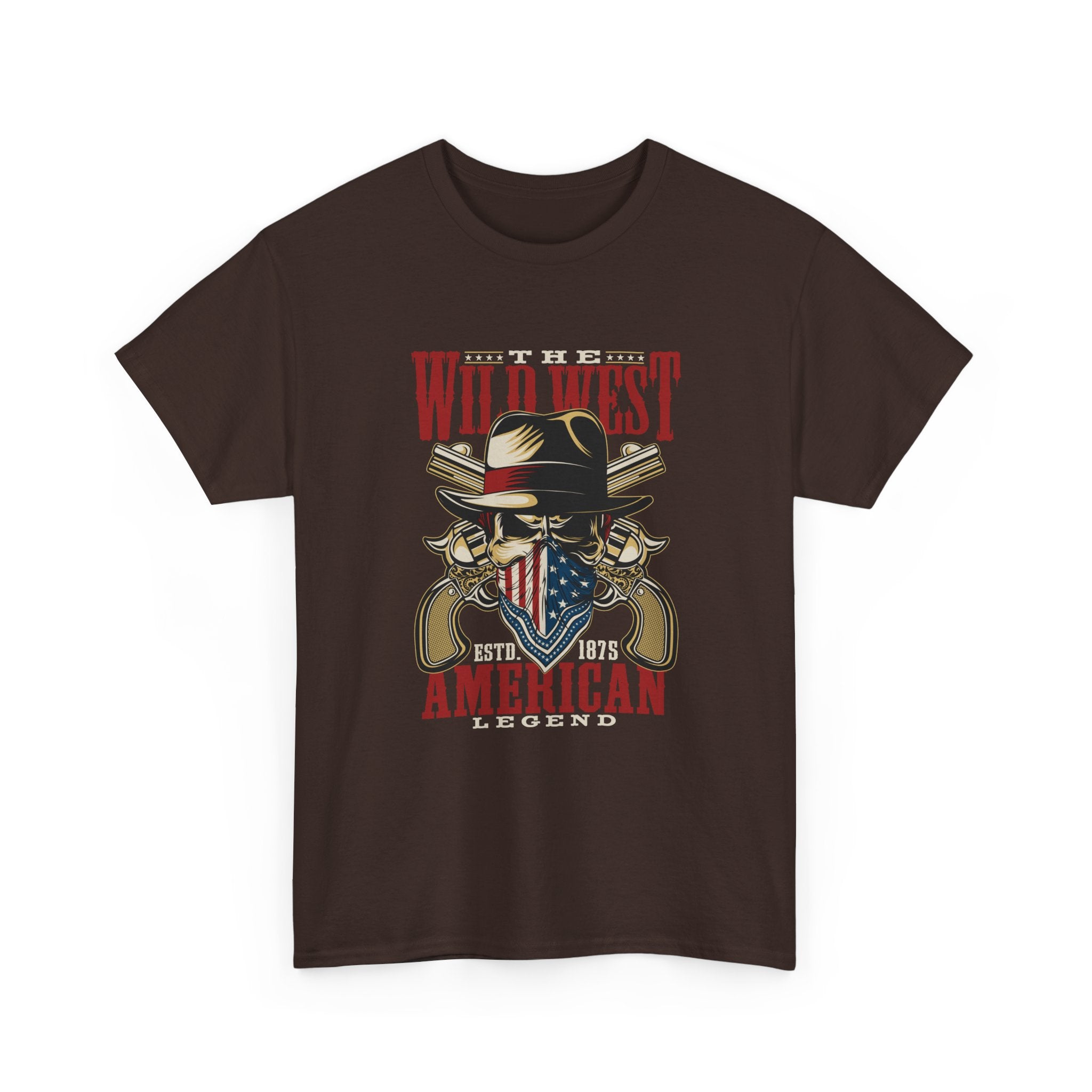 Wild West American Legend T Shirt  Western Graphic Tee, Cowboy Skull Shirt, Vintage Americana Tee
