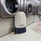 Navy Block Monogram Laundry Bag | Personalized Drawstring Tote