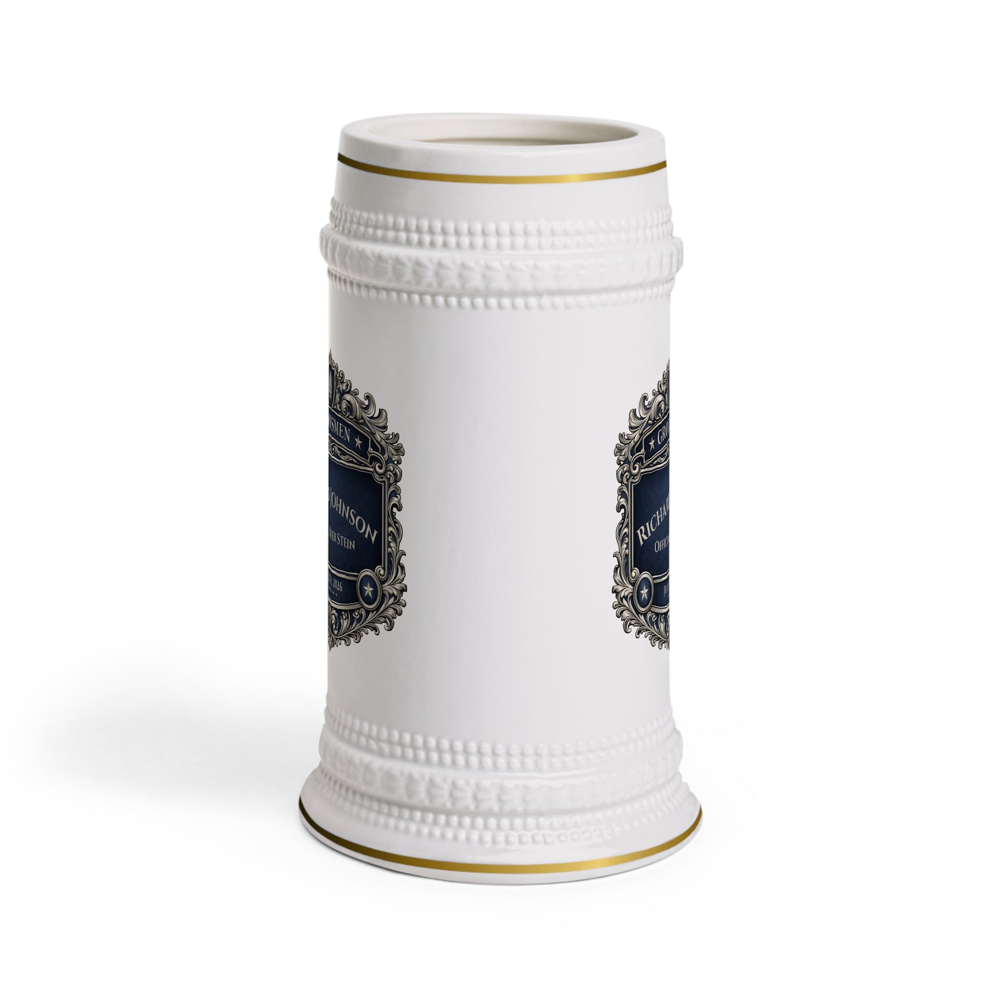 Personalized Groomsmen Beer Stein 22oz - Custom Name Wedding Beer Mug