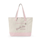 Made for everyday Zippered Canvas Tote | script text, neutral color