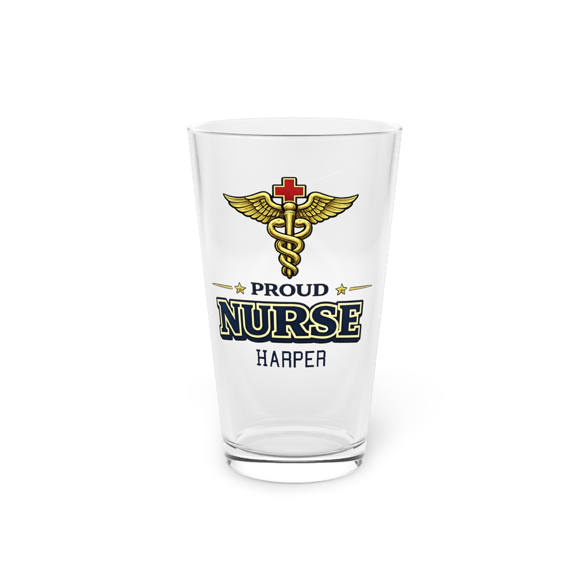 Personalized Nurse Pint Glass | Proud Nurse Gift with Name | RN Graduation Gift | Custom Nurse Beer Glass 16oz