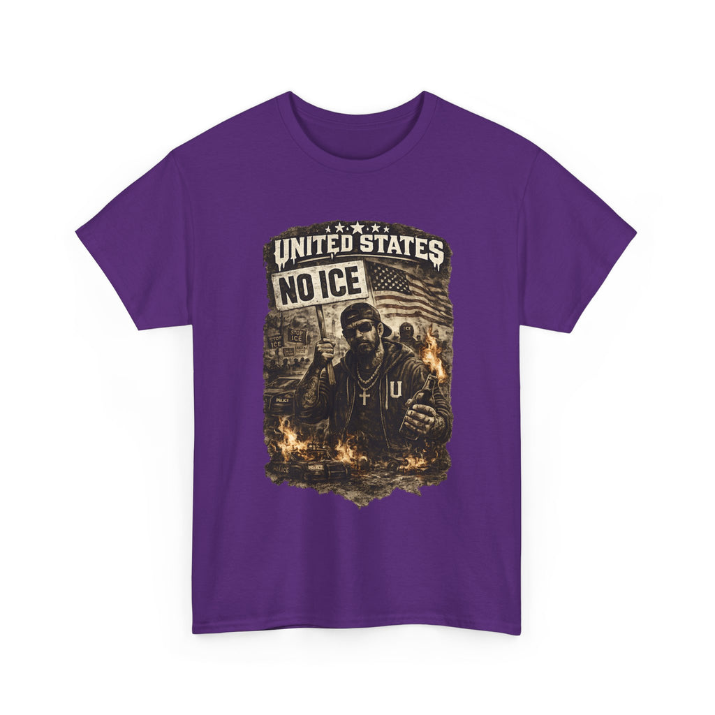 United States Streetwear T Shirt, No ICE Graphic Tee, Urban Protest Style Unisex Shirt