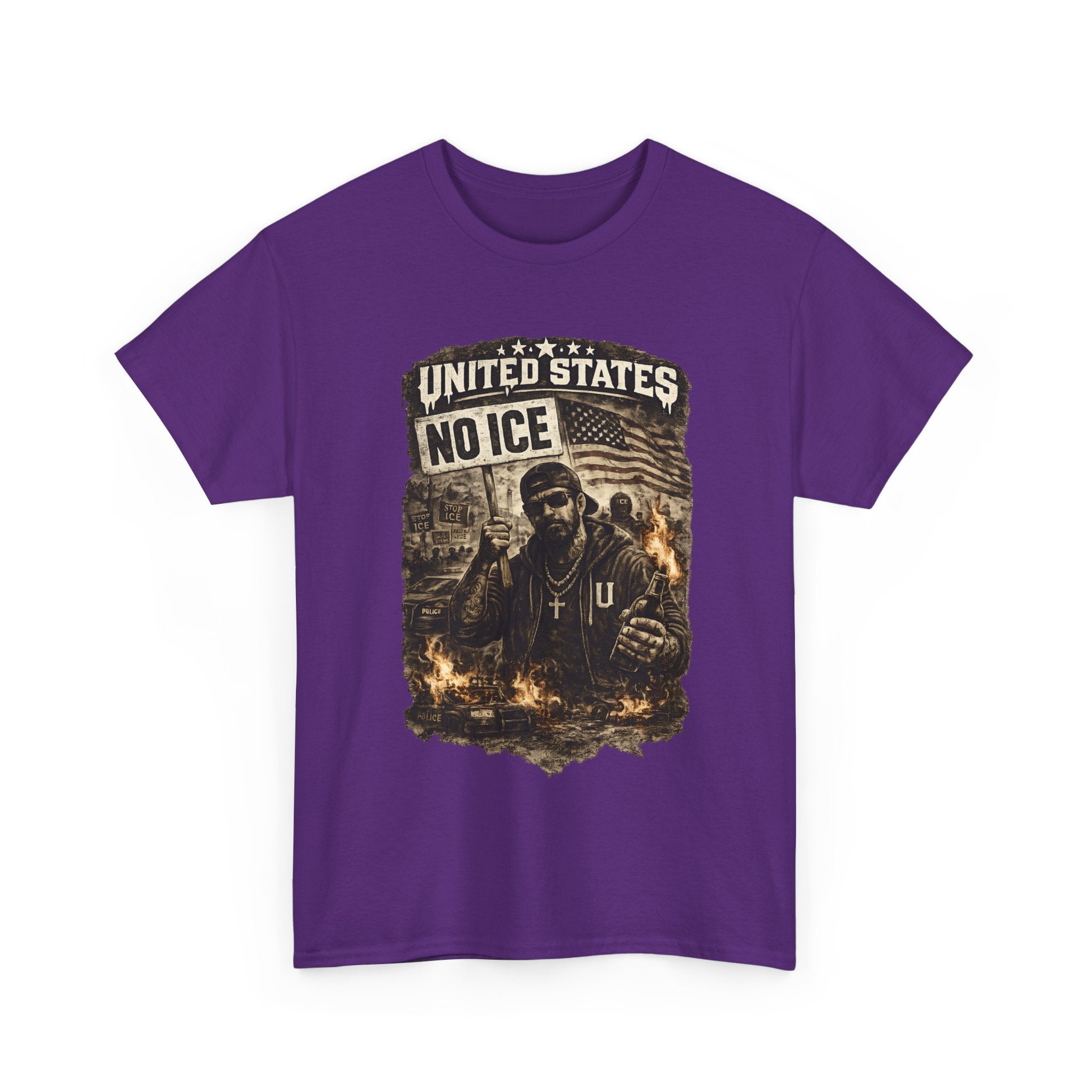 United States Streetwear T Shirt, No ICE Graphic Tee, Urban Protest Style Unisex Shirt