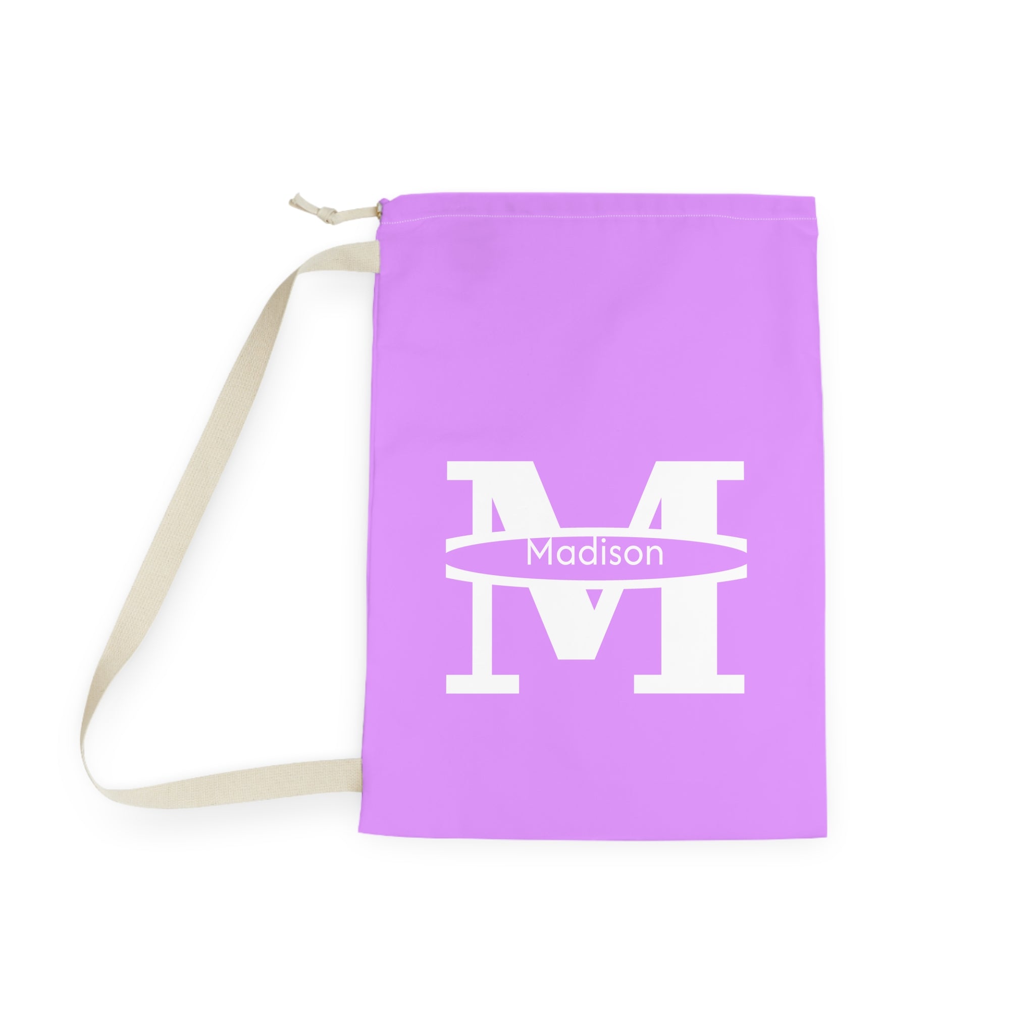 Personalized Monogram M Laundry Bag Personalized Initial Drawstring
