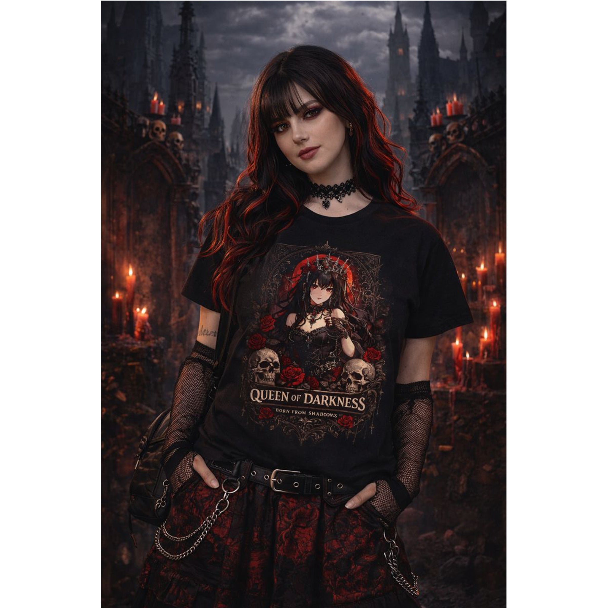 Queen of Darkness Gothic T Shirt Dark Fantasy Tee Gothic Girl Shirt Witchy Aesthetic Gift for Her